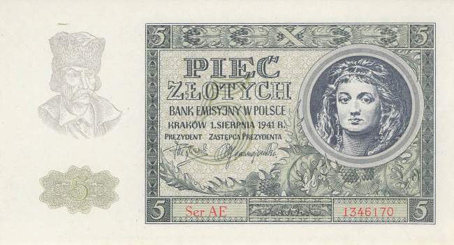 5 Zloty Polen p101 1941